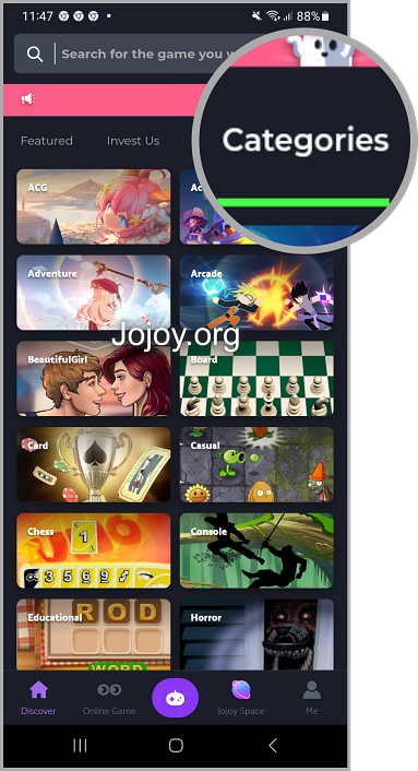jojoy game category 
